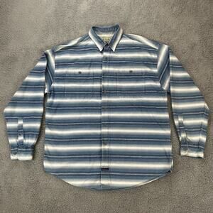 VTG 90s Arizona Jeans Co Shirt Mens L Blue Denim Button Up Western Workwear